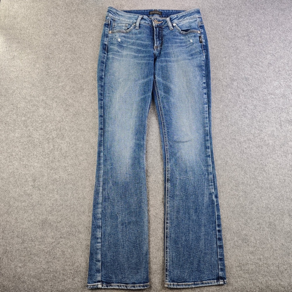 Silver Jeans Co Elyse Slim Bootcut Jeans Womens 26x31 Blue Denim Mid Rise